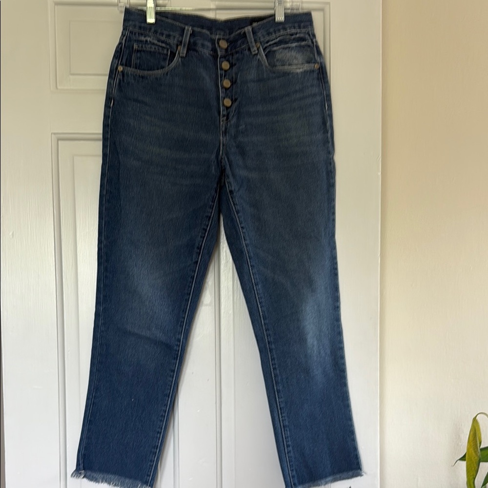 Blanknyc Blue Straight Ankle Length Raw Hem Women's Jeans Size 27